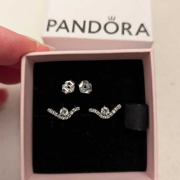 Pandora wave stud earrings - Picture 3 of 4